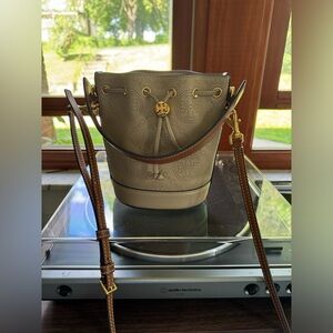Tory Burch Women's Mini T Monogram Perforated Bucket Bag